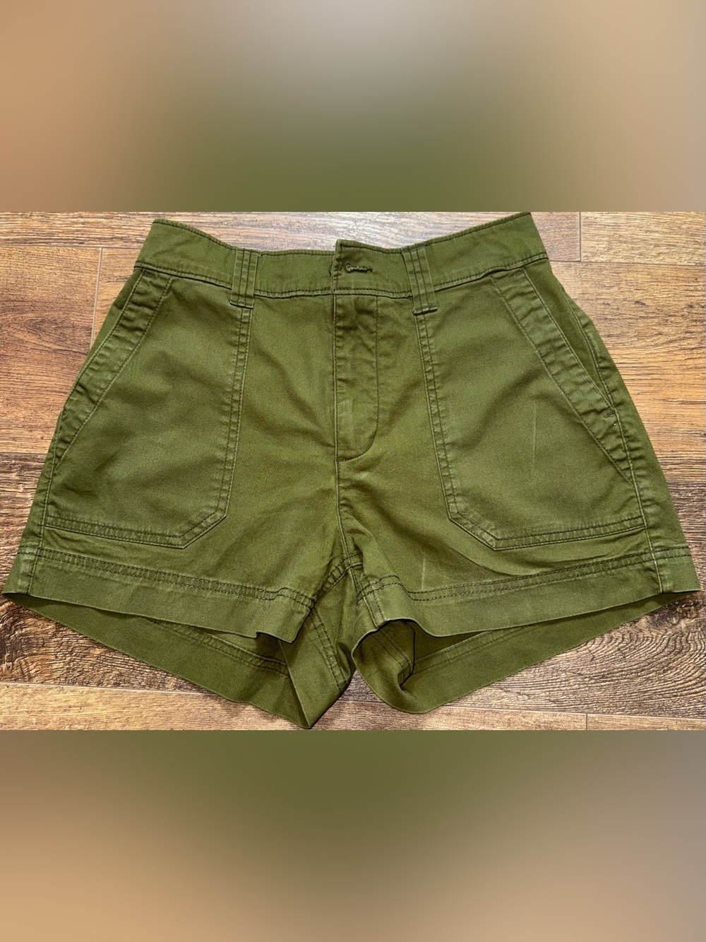 Old Navy High Rise OG Chino Utility Shorts Olive Green Size Small